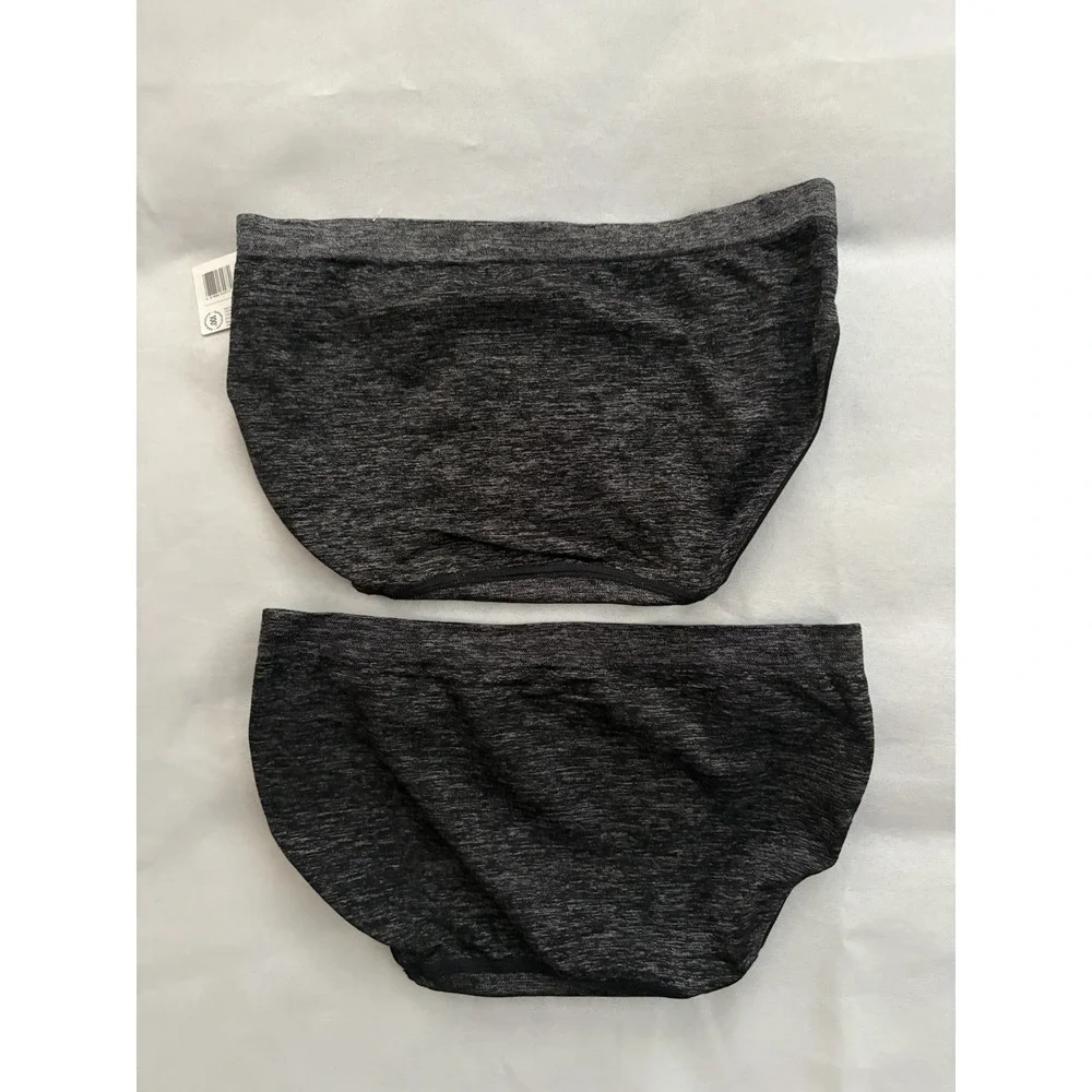 NEW Jockey Smooth and Shine Heathered Black Bikini 2 Pair Women's Size 5 Small